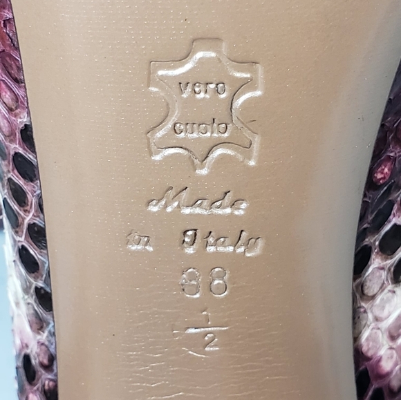 Francesco Sacco Python Skin Ankle Boots SZ 38.5 Made in Italy NEW - Picture 9 of 15